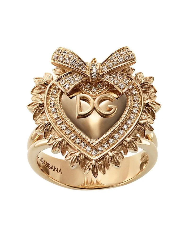 Dolce & Gabbana 18kt Devotion Gelbgoldring mit Diamant Gold