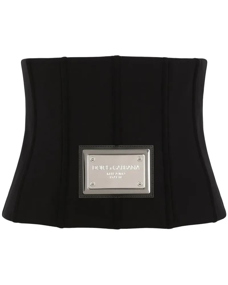 Dolce & Gabbana Gürtel mit Logo-Schild - Schwarz Schwarz