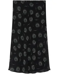 Pinko Pavese Georgette-Rock mit Print Schwarz