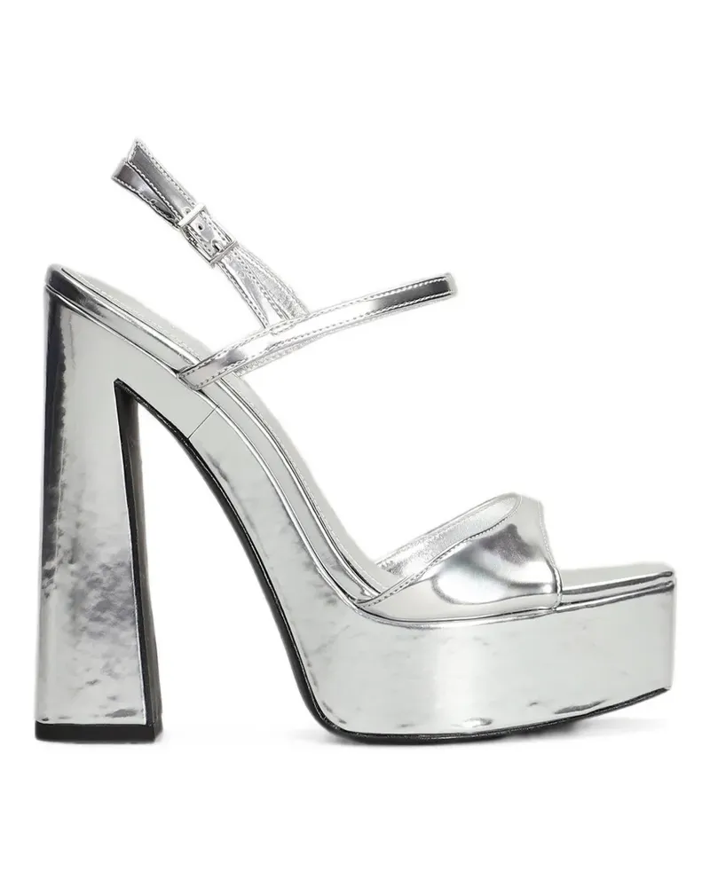 Schutz Plateau-Sandalen im Metallic-Look - Silber Silber