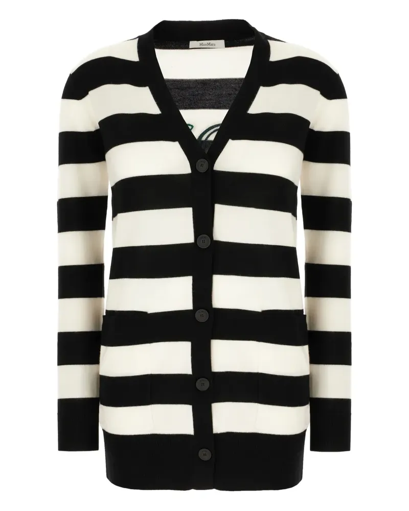 Max Mara Gestreifter Cardigan - Schwarz Schwarz