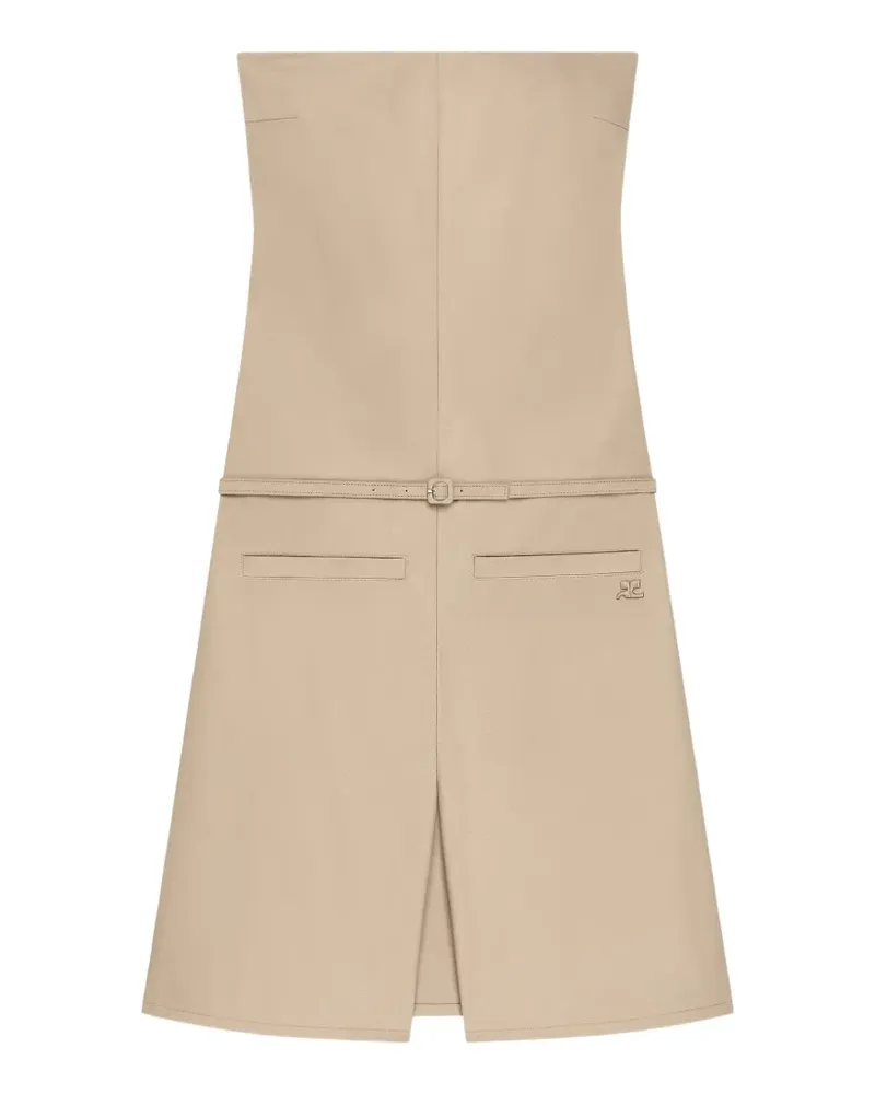Courrèges Schulterfreier Playsuit mit Gürtel - Nude Nude