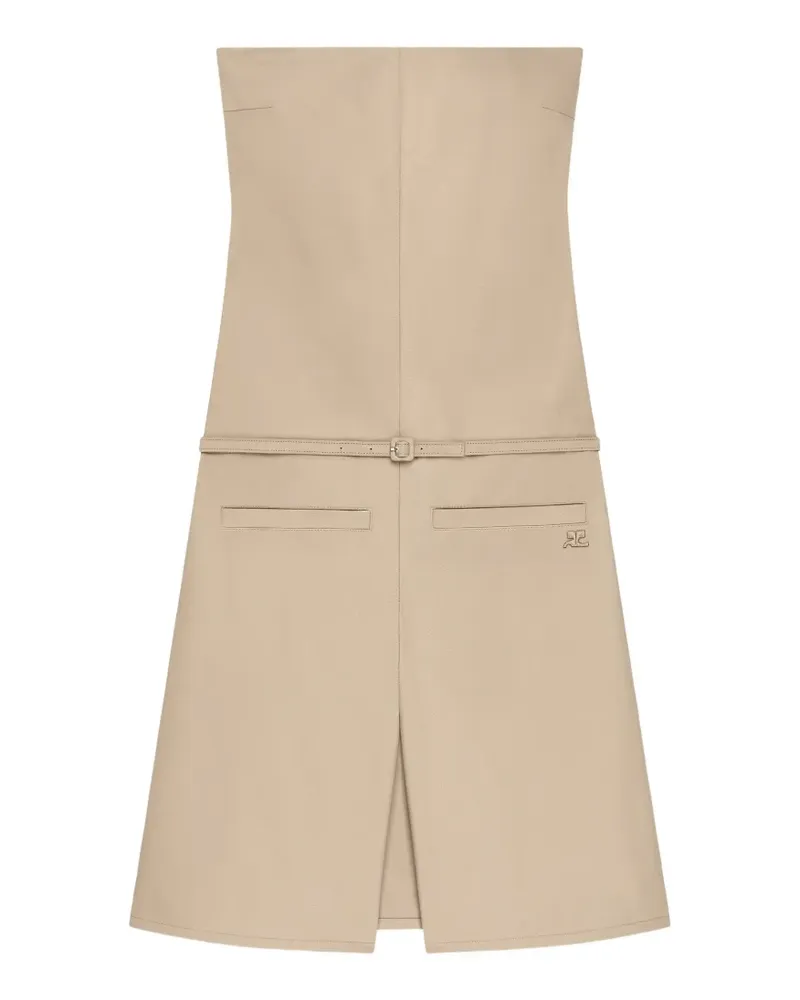 Courrèges Schulterfreier Playsuit mit Gürtel - Nude Nude