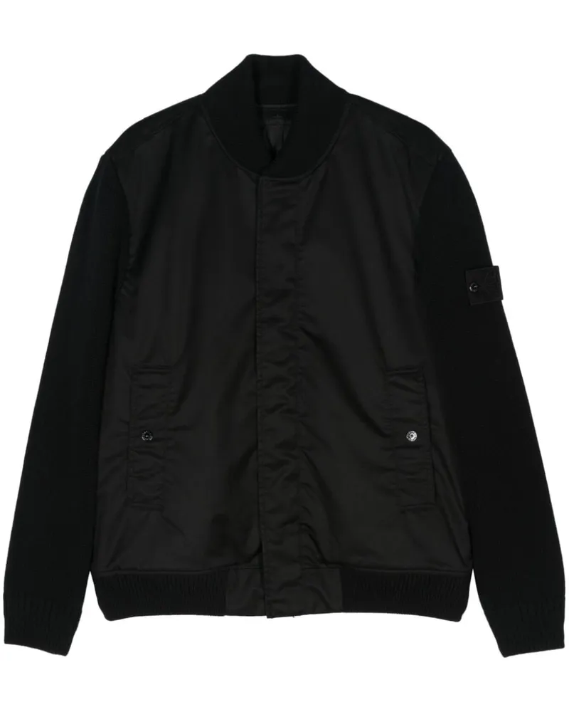 Stone Island Bomberjacke mit Kompass-Patch - Schwarz Schwarz