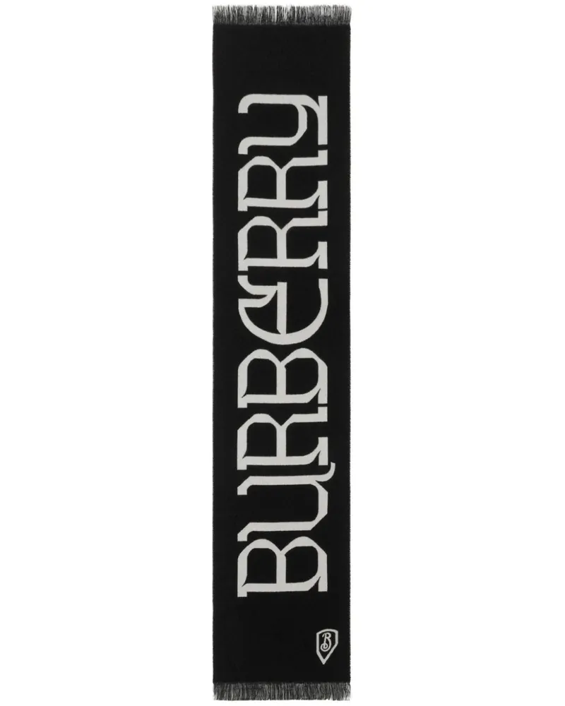 Burberry Schal mit Intarsien-Logo - Schwarz Schwarz