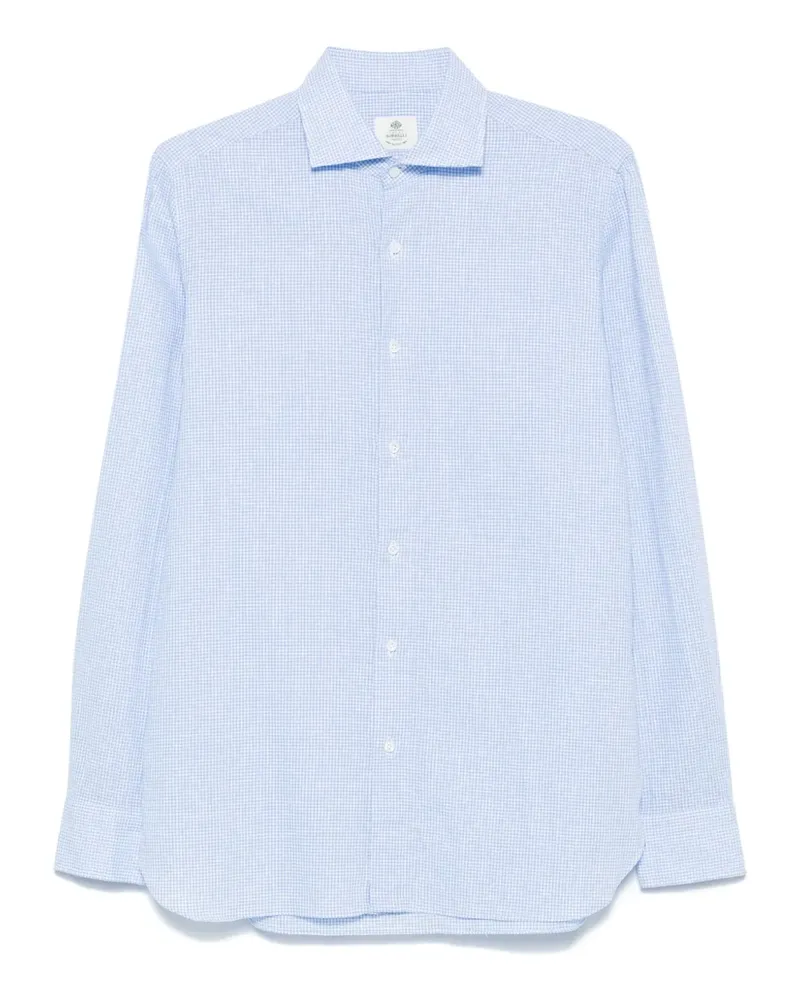 Luigi Borrelli Hemd mit Vichy-Karo - Blau Blau