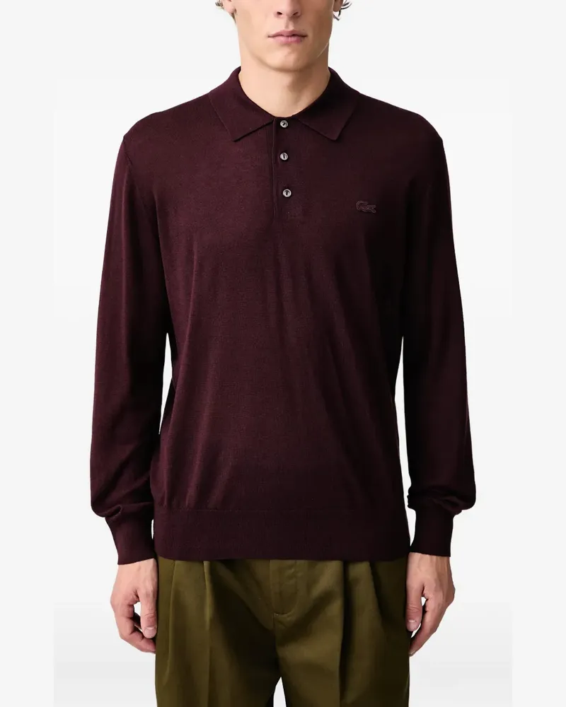 Lacoste cashmere blend polo collar sweater - Rot Rot