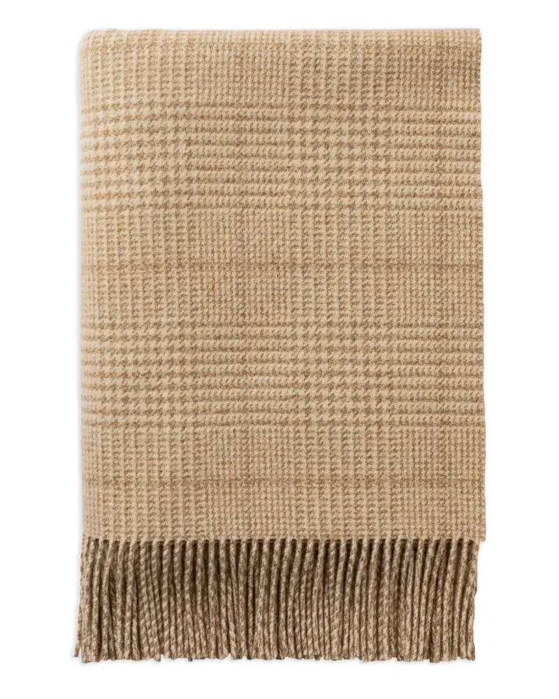Johnstons of Elgin Karierte Tweed-Überwurf - Nude Nude