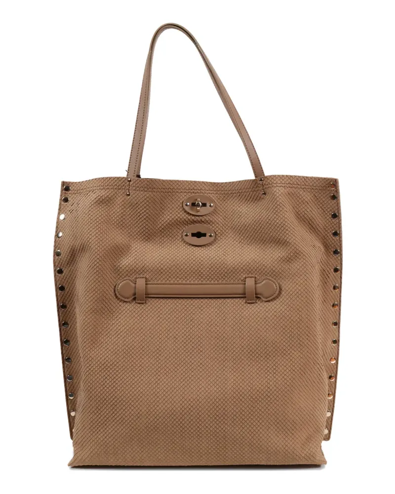 Zanellato A' SPASSO® studded-embellishment tote bag - Braun Braun