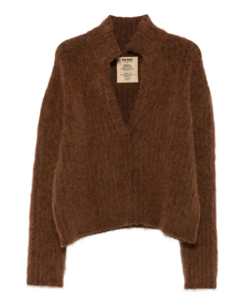 Uma Wang Gebürsteter Pullover mit V-Ausschnitt - Braun Braun
