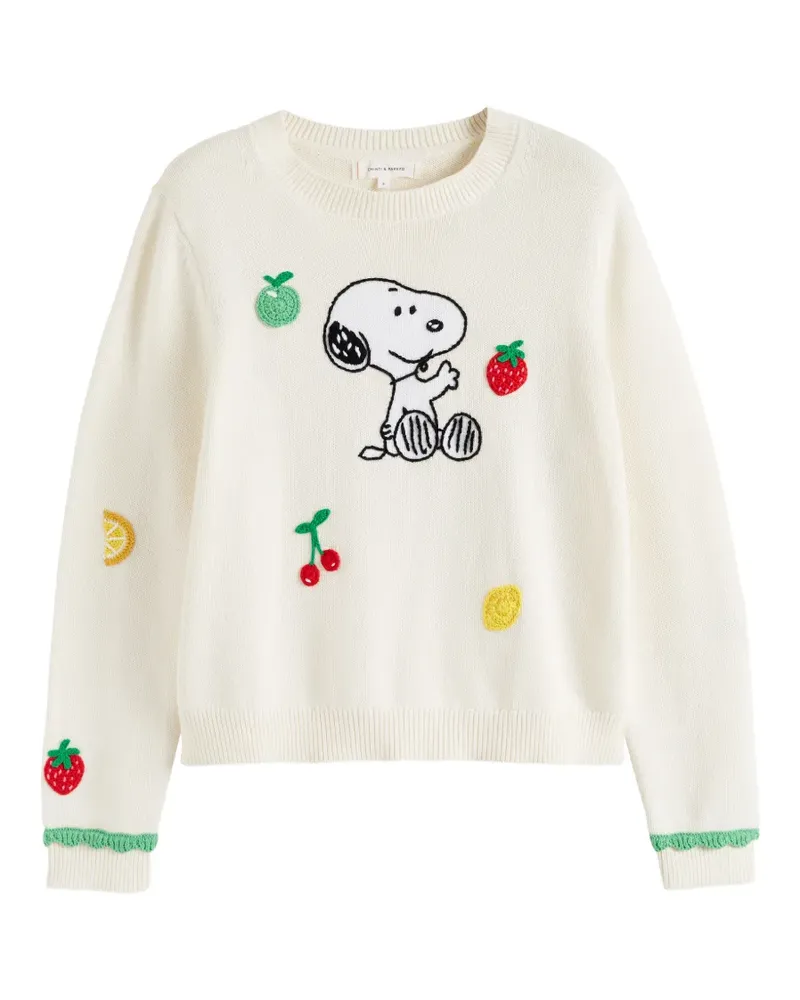 Chinti & Parker Pullover mit Snoopy-Stickerei - Weiß Weiß