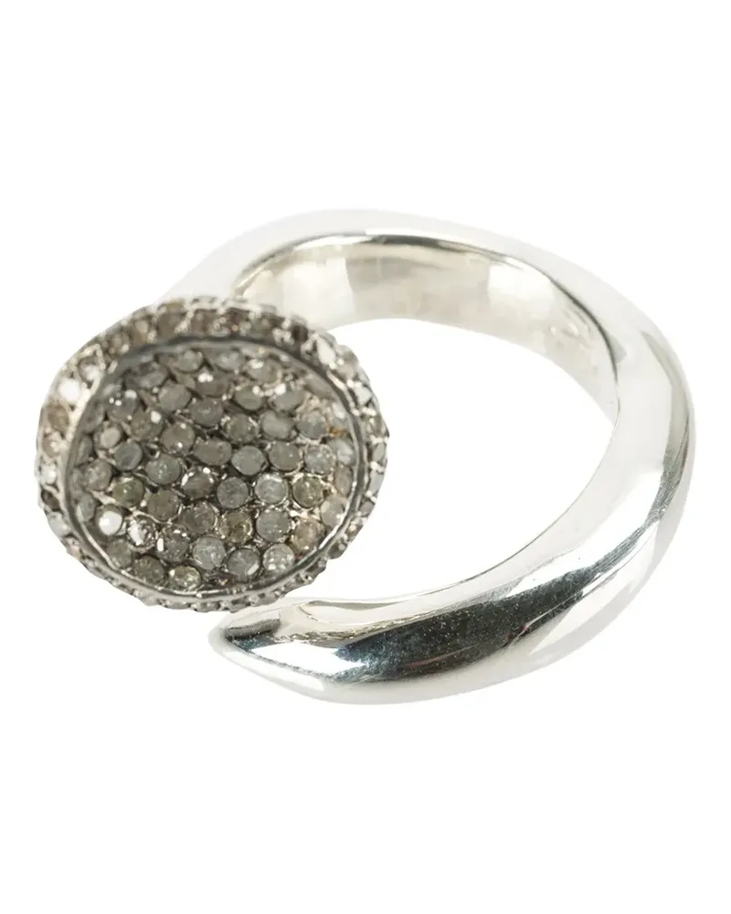 Rosa Maria Silberring mit Diamanten - Metallic Metallic