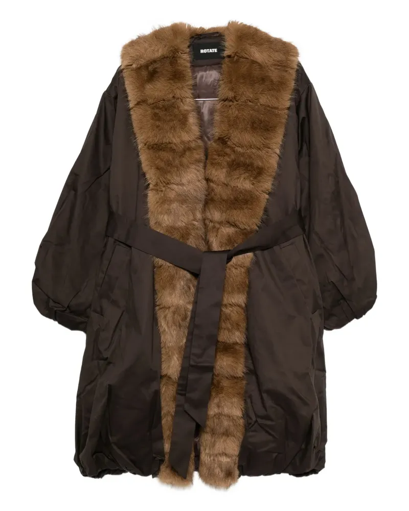 ROTATE Birger Christensen faux fur collar coat - Braun Braun
