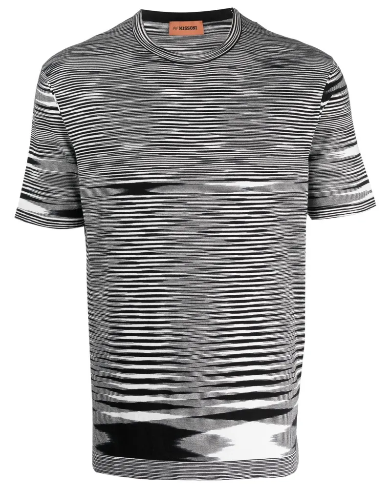 Missoni Gestreiftes T-Shirt Schwarz