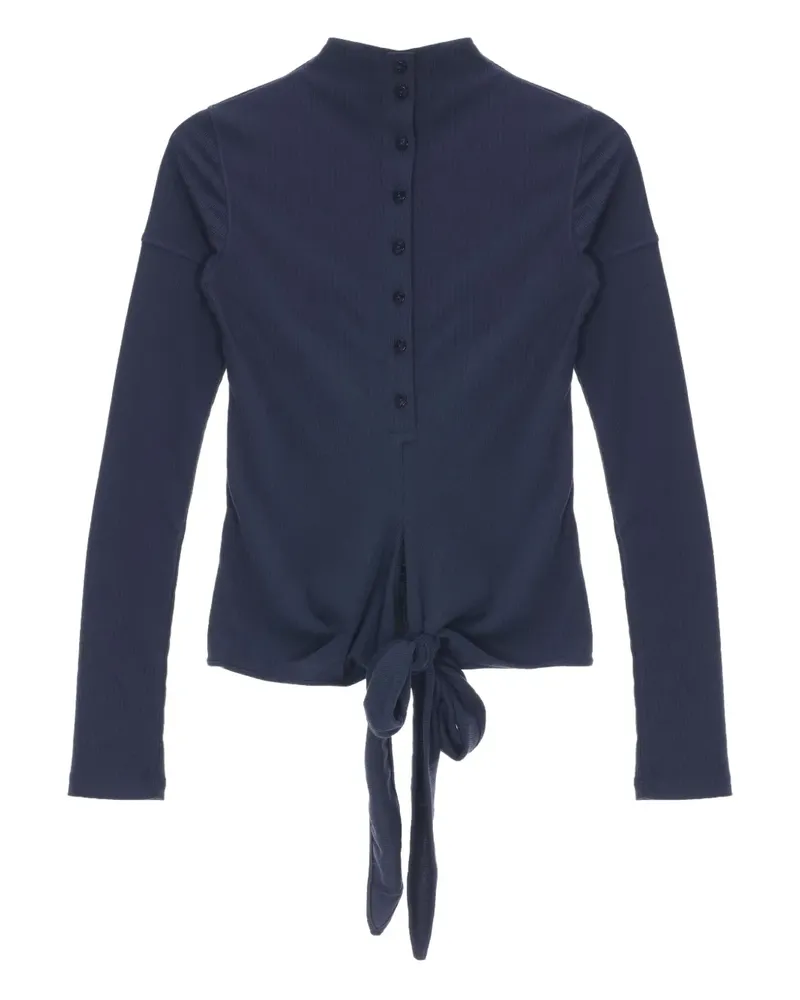 LOW CLASSIC Gewickeltes T-Shirt mit Knöpfen - Blau Blau