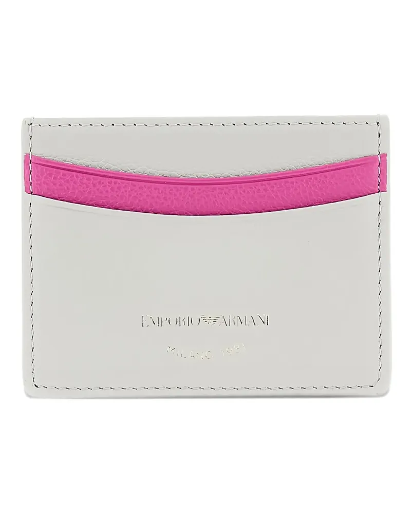 Emporio Armani tumbled leather card holder - Grau Grau