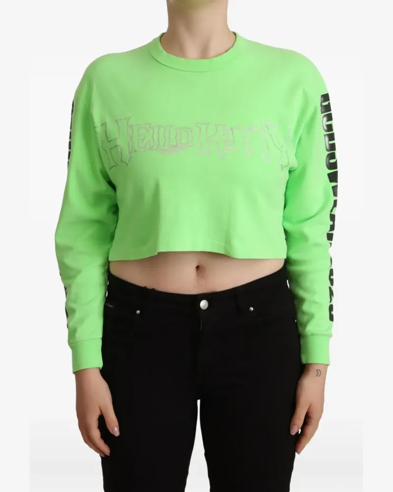 GCDS Hello Kitty Cropped-Sweatshirt - Grün Grün