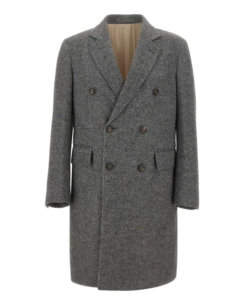 Eleventy herringbone double-breasted coat - Grau Grau