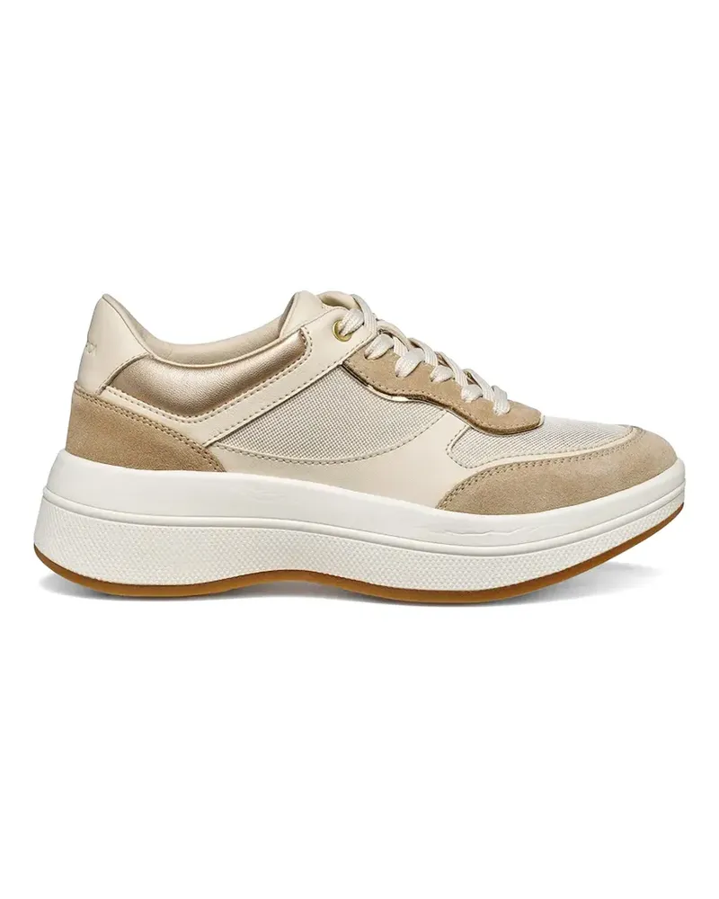Geox Spherica Ecub-3 metallic panel sneakers - Nude Nude