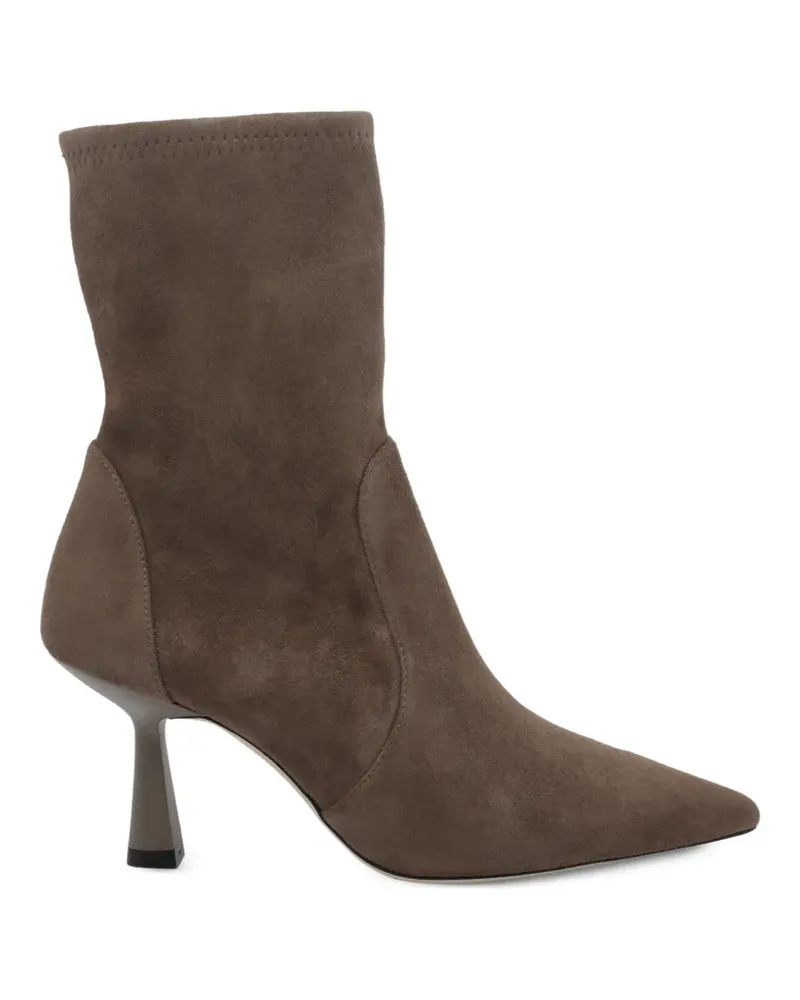 Stuart Weitzman Wildlederstiefel mit spitzer Kappe - Grau Grau
