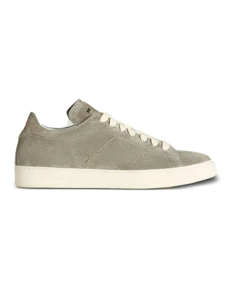 Kiton Sneakers in Wildlederoptik mit Logo-Print - Grau Grau