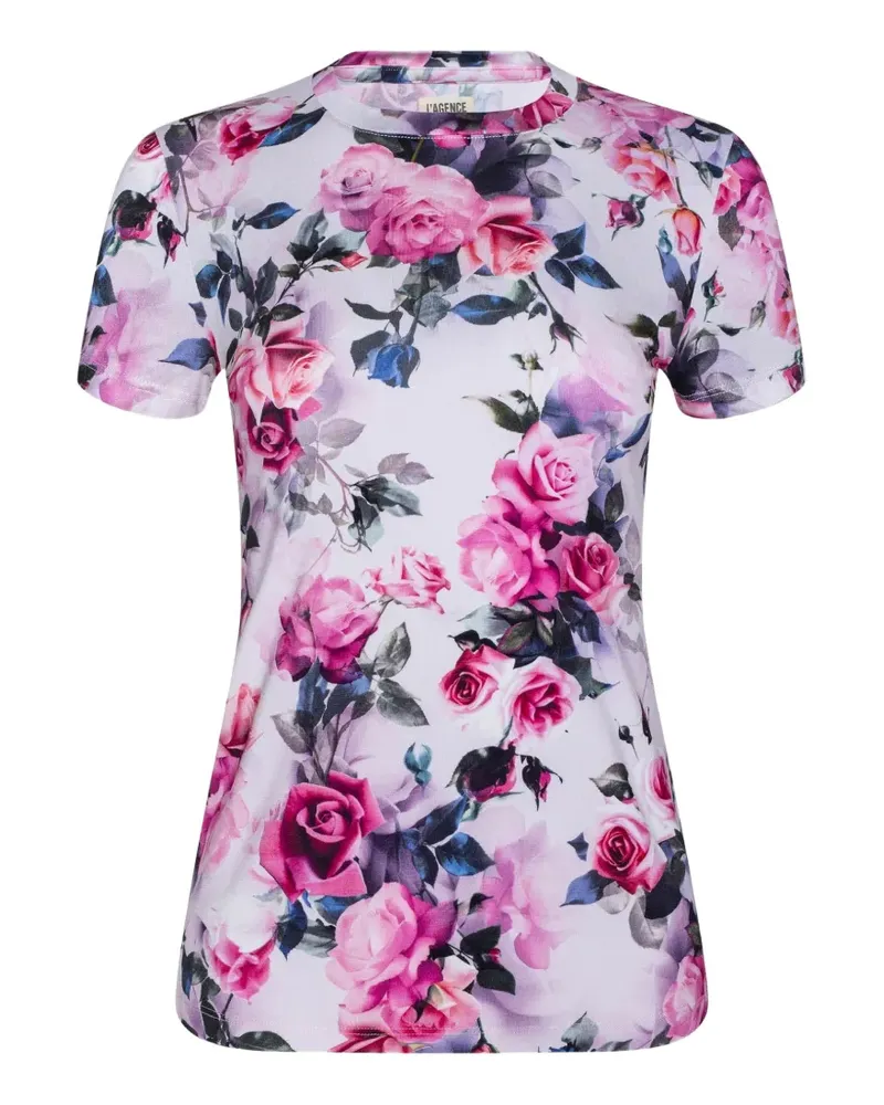 L'Agence Ressi floral-print T-shirt - Rosa Rosa