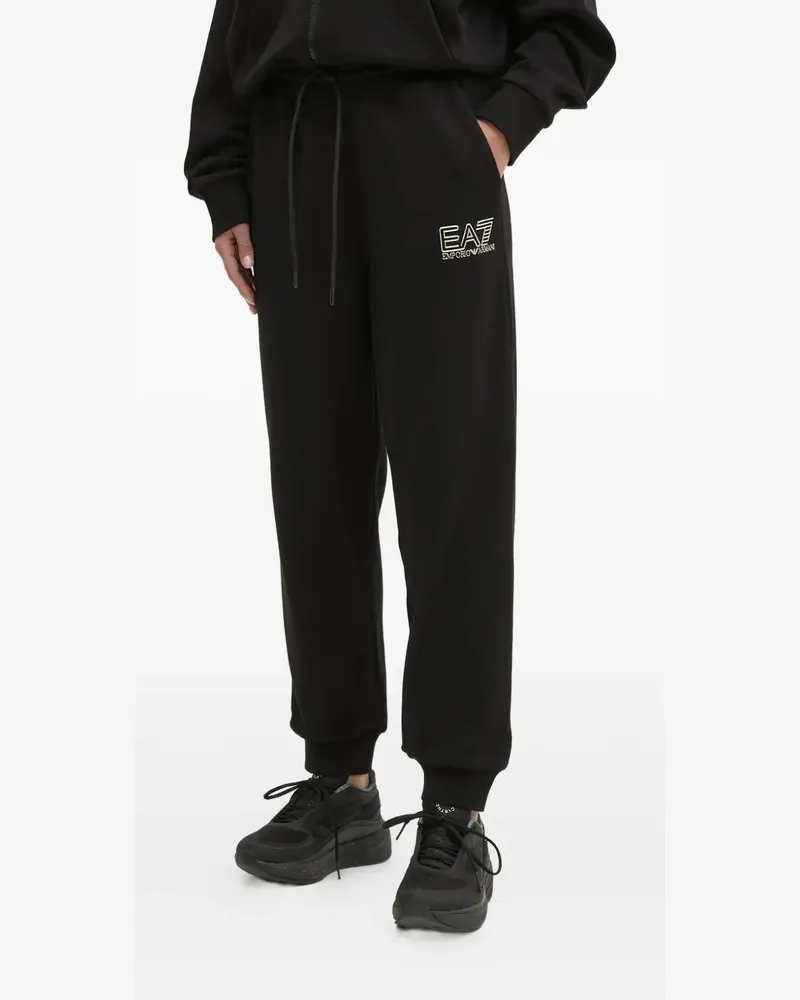 EA7 Jogginganzug mit Logo-Print - Schwarz Schwarz