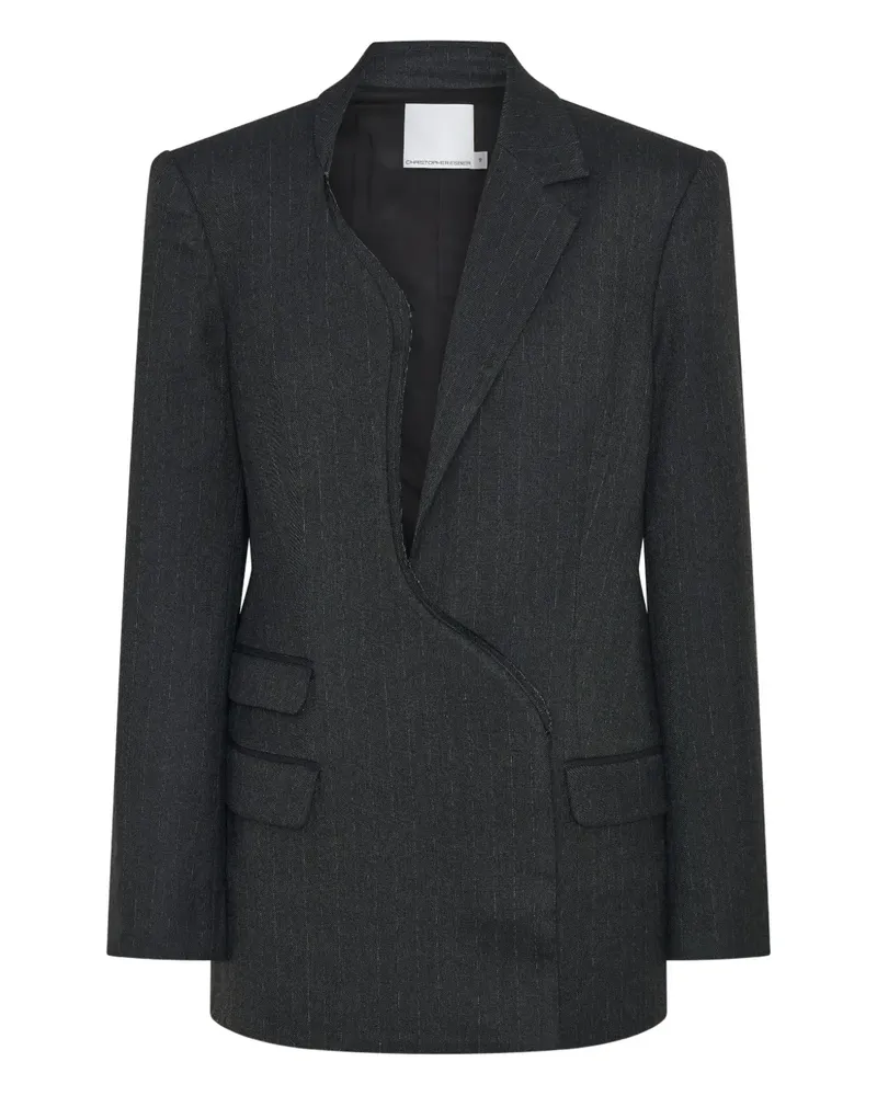 Christopher Esber Asymmetrischer Torrent Blazer mit Nadelstreifen - Schwarz Schwarz