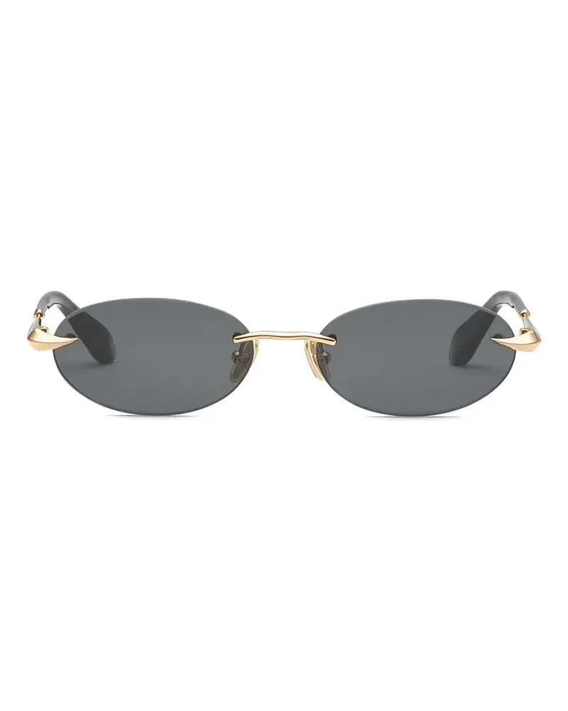 Roberto Cavalli oval rimless sunglasses - Gold Gold