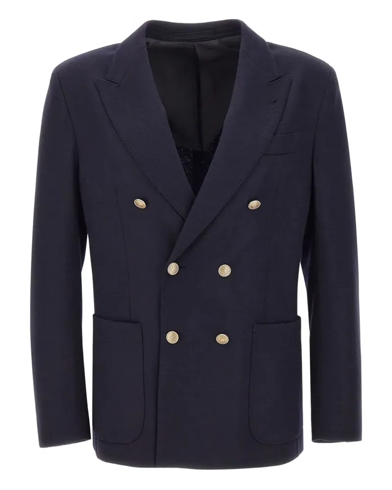 Eleventy double-breasted wool blazer - Blau Blau