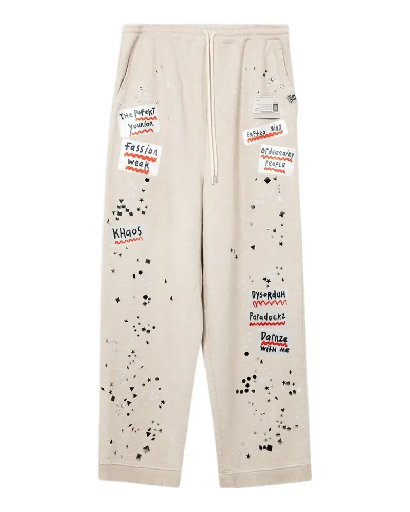 MIHARAYASUHIRO embellished track pants - Weiß Weiß
