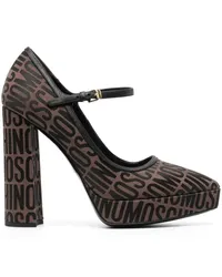 Moschino Pumps mit Jacquard-Logo 125mm Braun