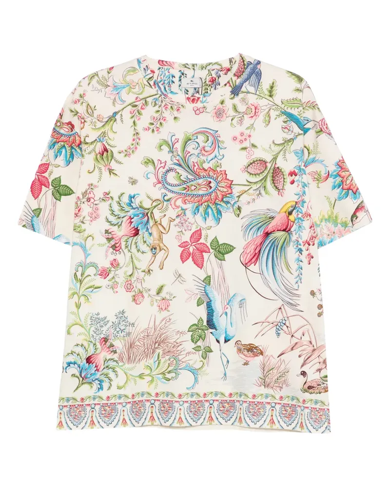 Etro T-Shirt mit Blumen-Print - Nude Nude