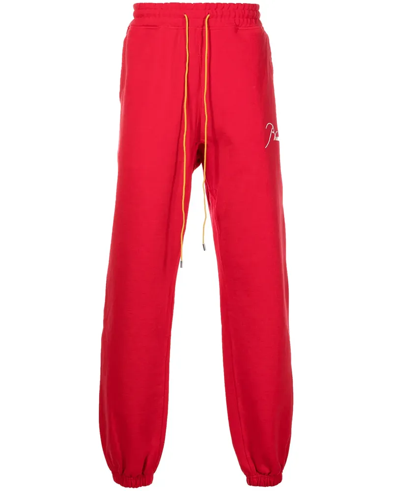 RHUDE Jogginghose mit Logo-Stickerei - Rot Rot