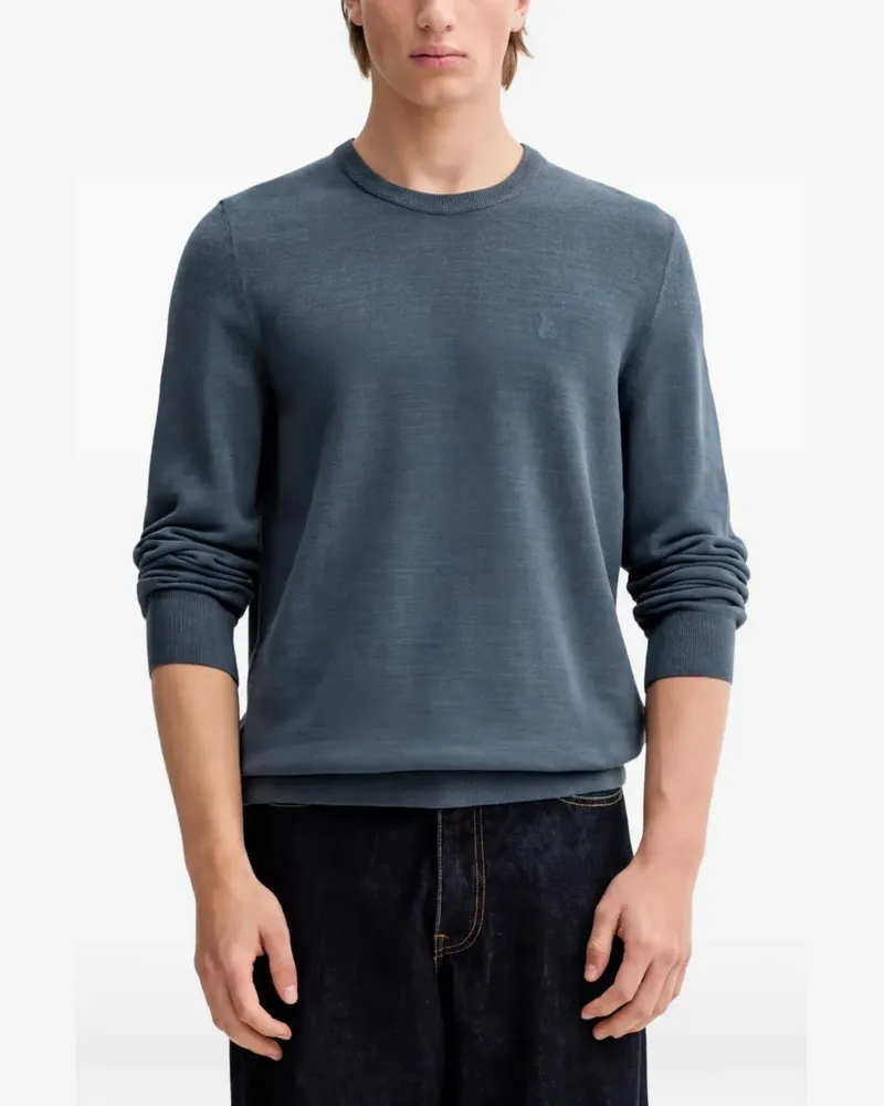 Marc O'Polo Bestickter Pullover mit Rundhalsausschnitt - Blau Blau