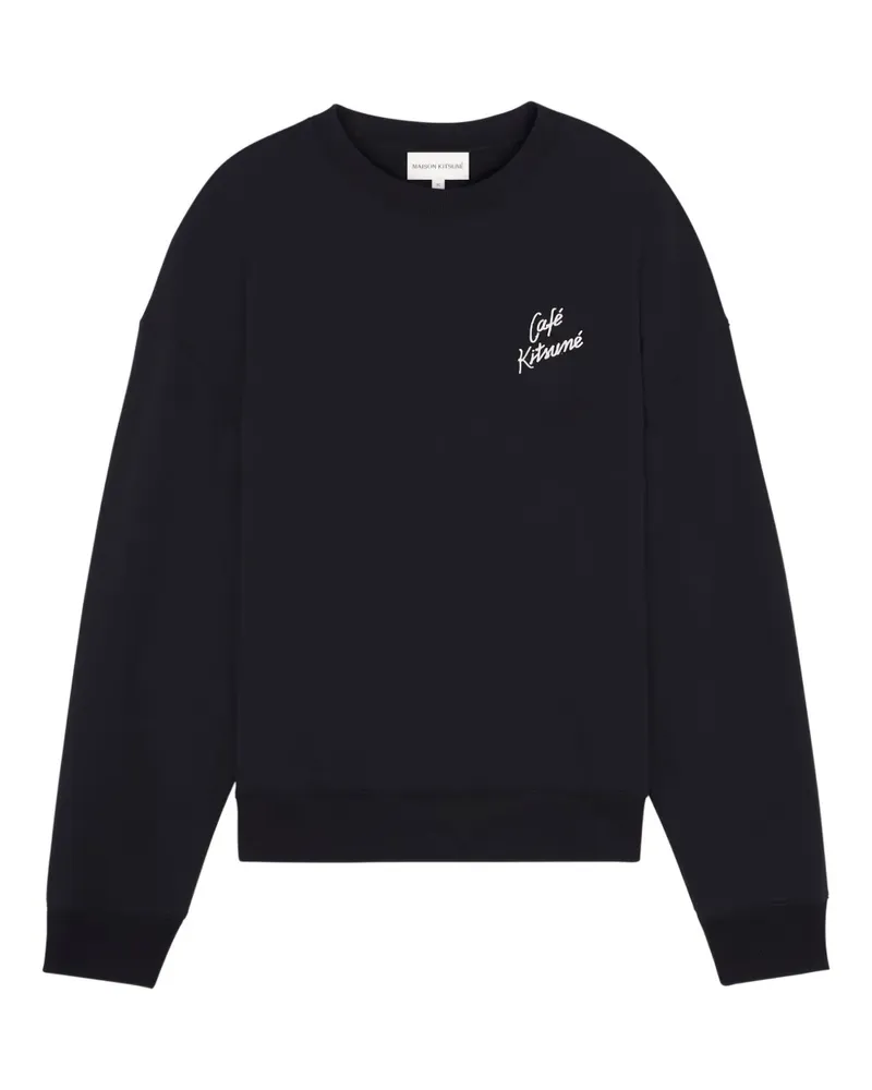 Kitsuné Sweatshirt mit Logo - Schwarz Schwarz