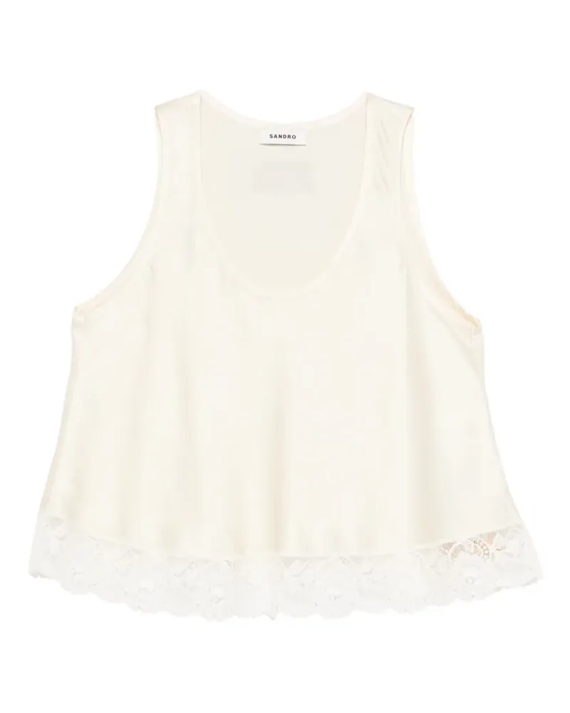 Sandro Top mit Spitzendetail - Gelb Gelb