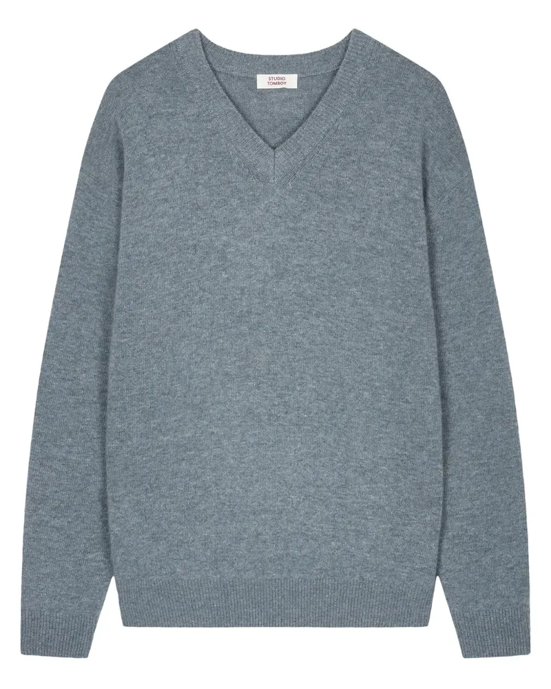 STUDIO TOMBOY Pullover mit V-Ausschnitt - Blau Blau