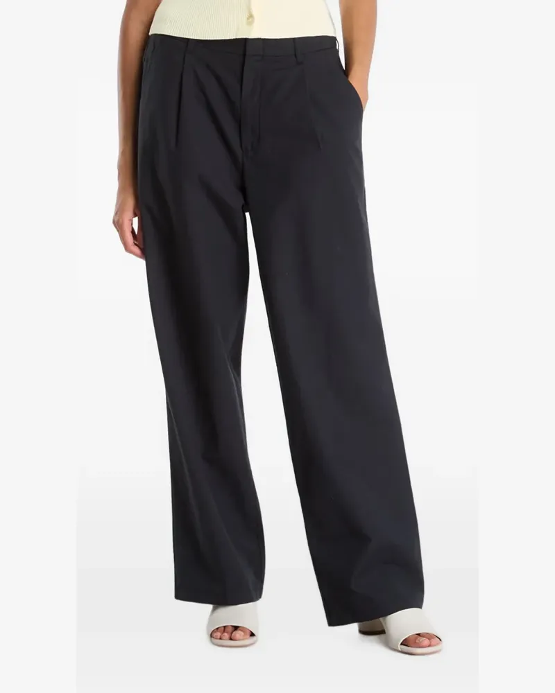 Samsøe & Samsøe Straight-Leg-Hose mit Falten - Schwarz Schwarz