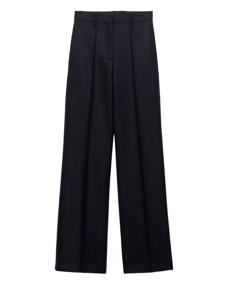 Prada Fischgräten-Hose mit Triangel-Logo - Blau Blau
