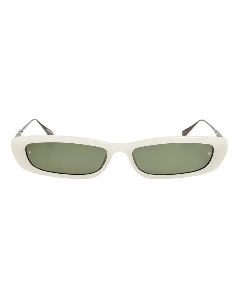 Linda Farrow Darya rectangle-frame sunglasses - Weiß Weiß