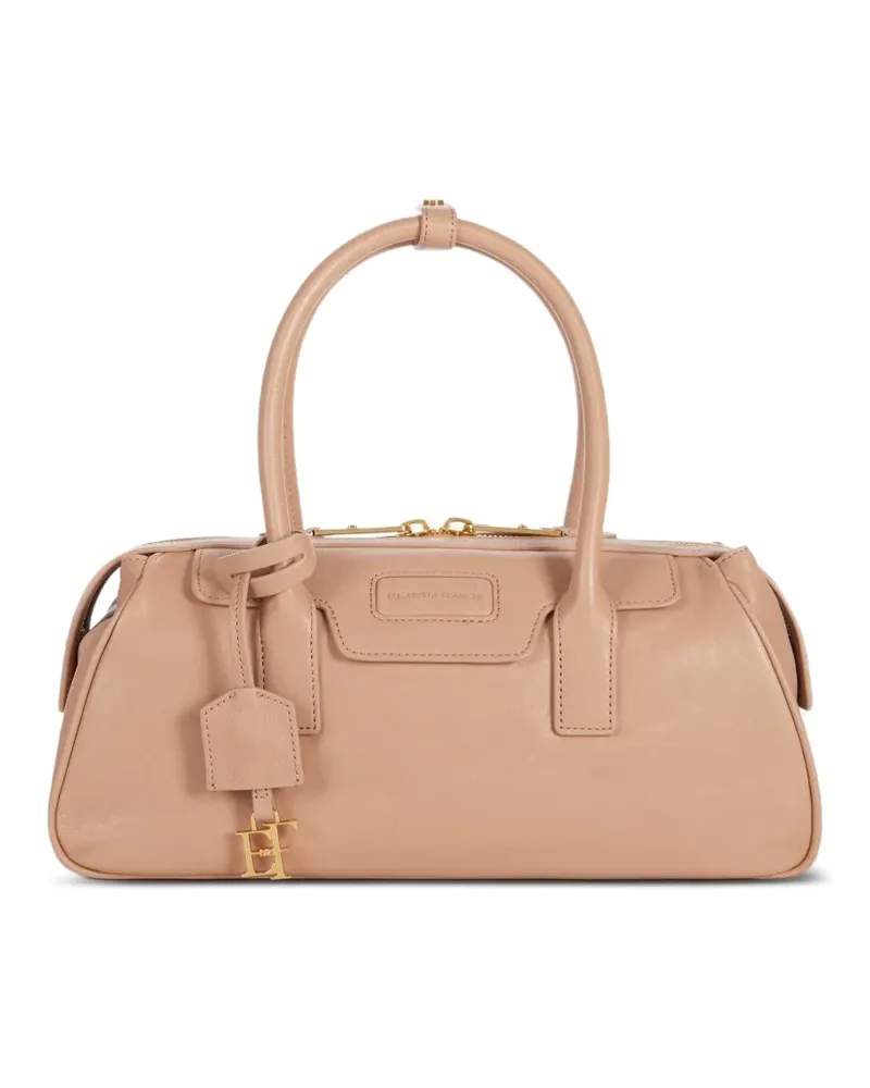 Elisabetta Franchi Kleine Boston Tasche aus Nappaleder - Nude Nude