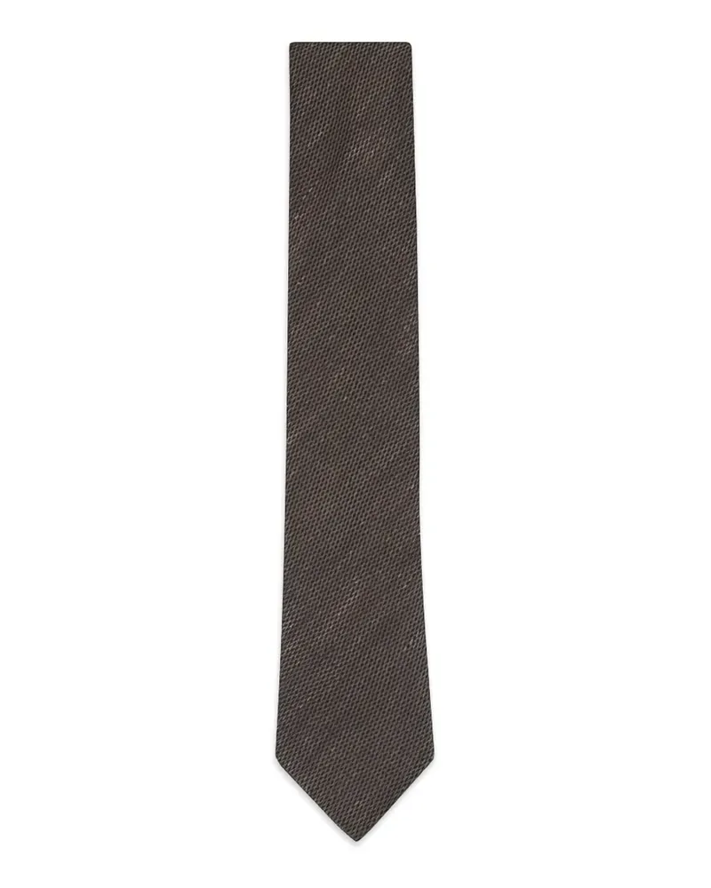 Ermenegildo Zegna textured silk tie - Braun Braun
