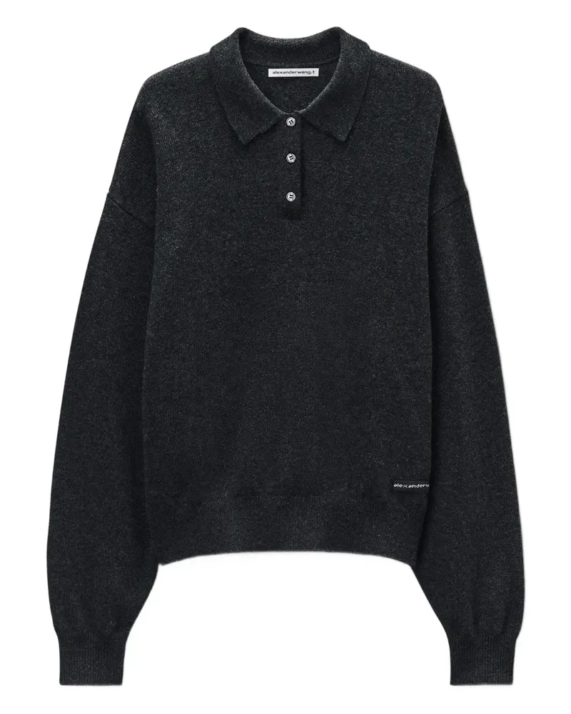 Alexander Wang Poloshirt mit Logo-Patch - Grau Grau