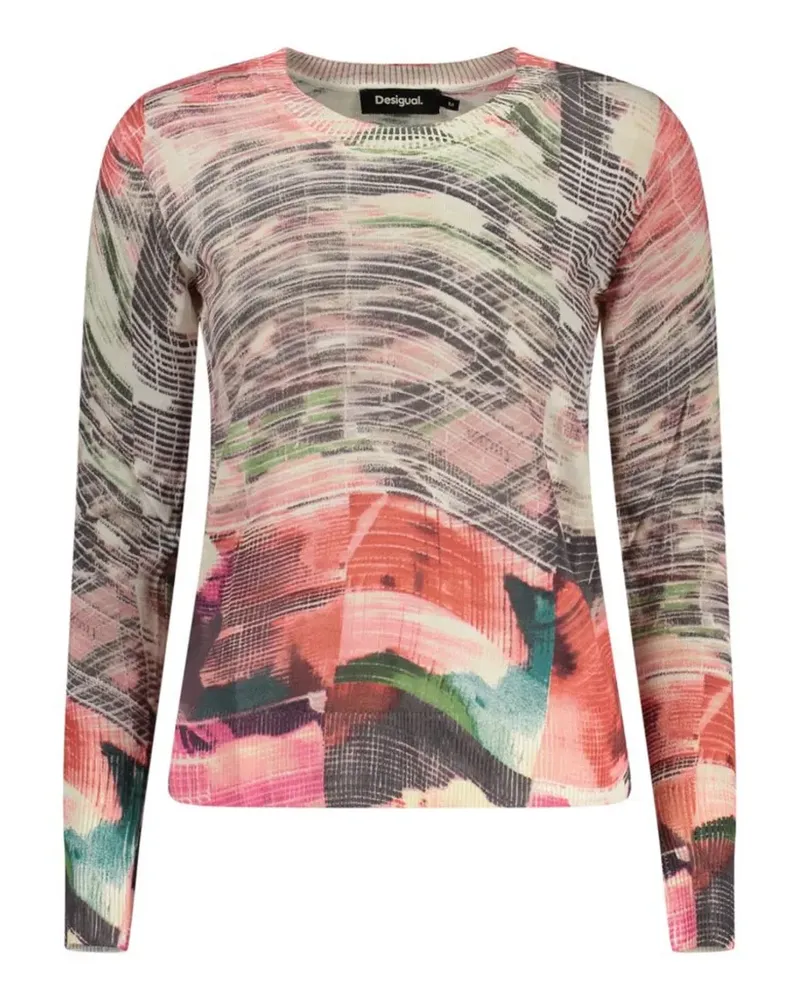 Desigual Sweatshirt mit abstraktem Print - Rot Rot
