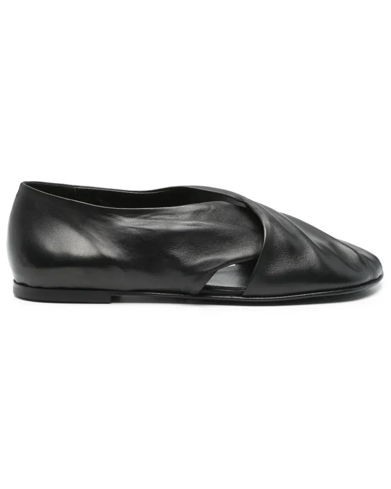 Elena Iachi Ballerinas aus Leder - Schwarz Schwarz