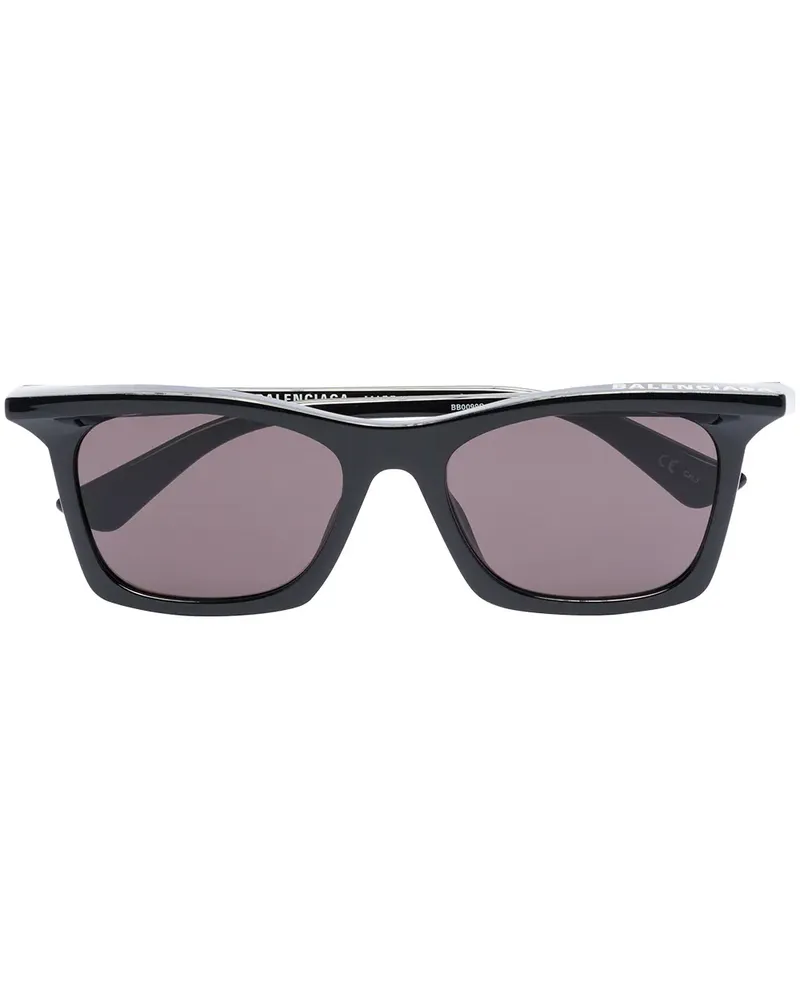 Balenciaga Eckige 'Rim' Sonnenbrille - Schwarz Schwarz