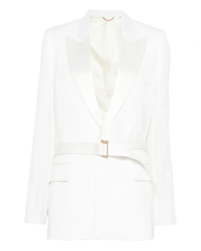 Victoria Beckham belted lapel blazer - Weiß Weiß