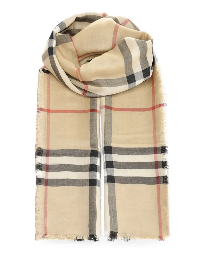 Burberry Giant Check frayed scarf - Nude Nude