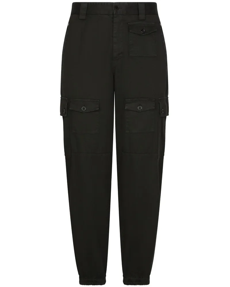 Dolce & Gabbana Cargohose mit hohem Bund - Schwarz Schwarz